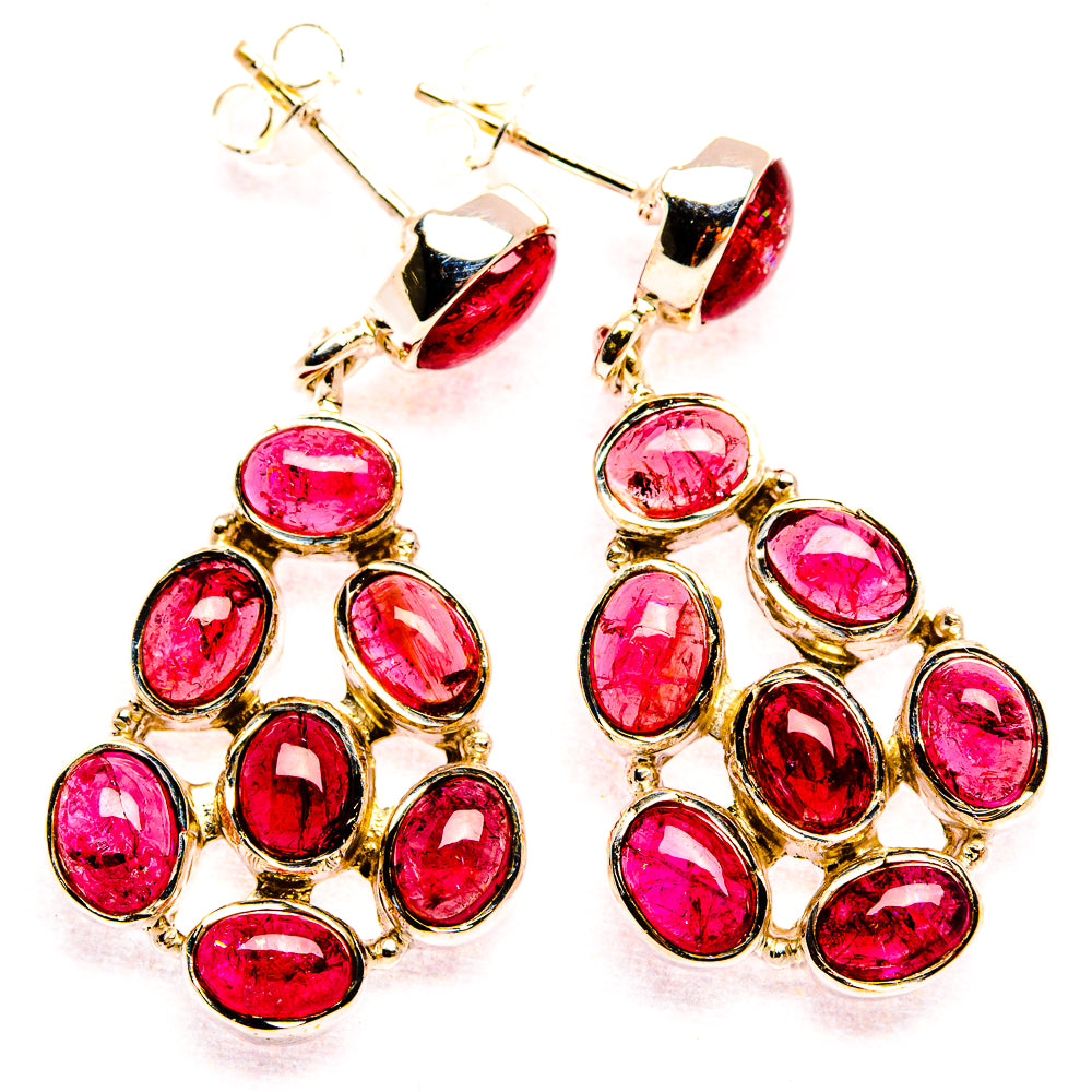 Signature Pink Tourmaline 925 Sterling Silver Earrings 1 1/2" (925 Sterling Silver) EARR431963