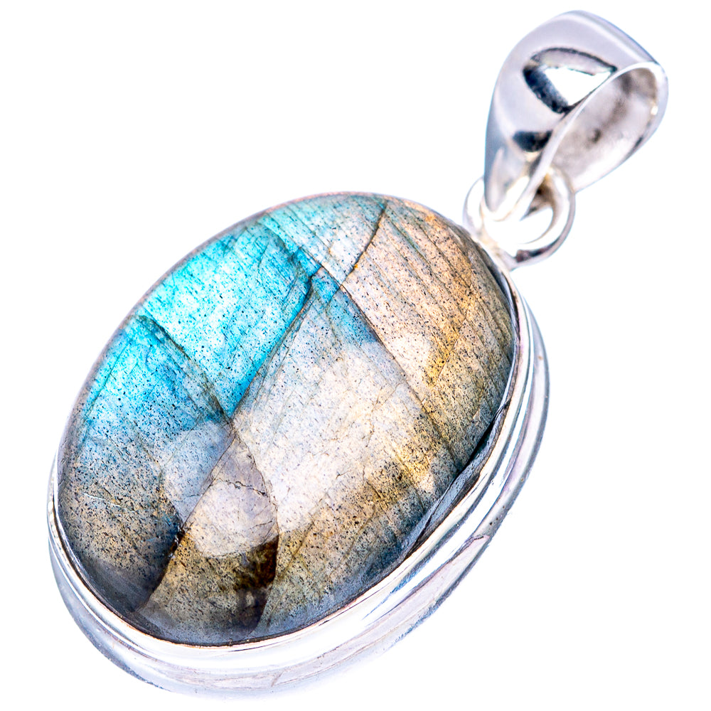 Labradorite Pendant 1 1/4" (.925 Sterling Silver)