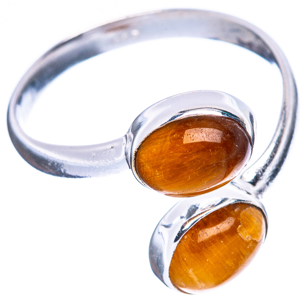 Tiger Eye Dainty Ring Size 8 Adjustable (925 Sterling Silver) R5130