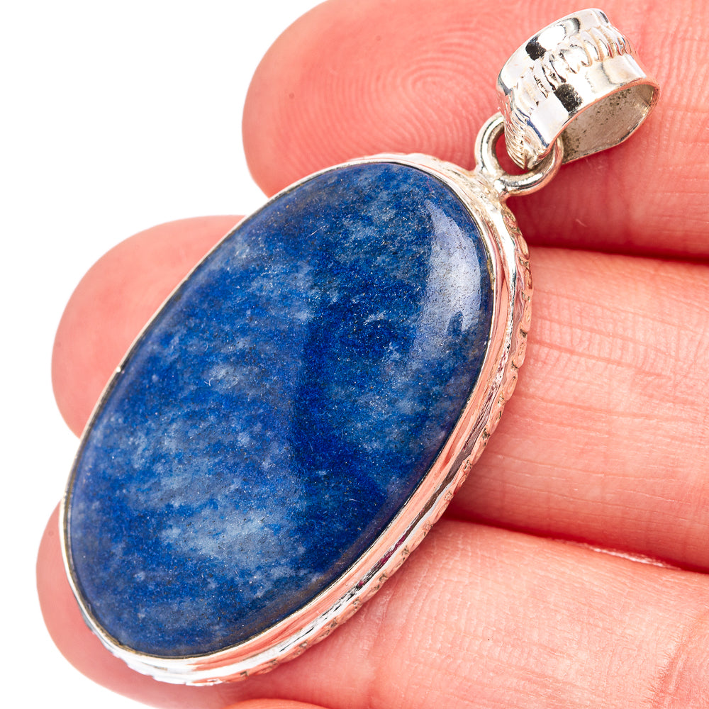 Dumortierite  Pendant 1 3/4" (.925 Sterling Silver)