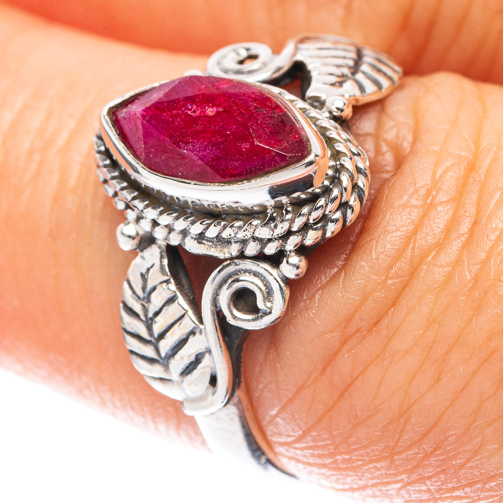 Red Sillimnate Ring Size 7 (925 Sterling Silver) R5548