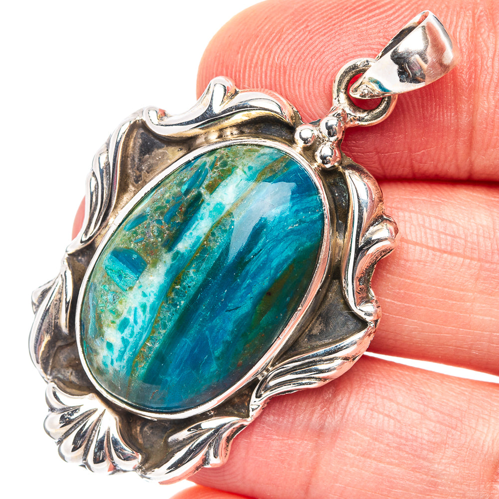 Rare Premium Peruvian Opal Pendant 1 7/8" (.925 Sterling Silver)