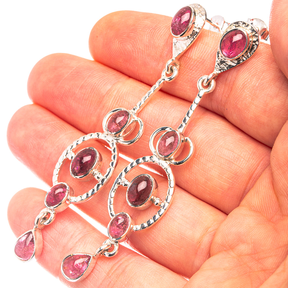 Signature Pink Tourmaline Earrings 2 5/8" (925 Sterling Silver) E432334