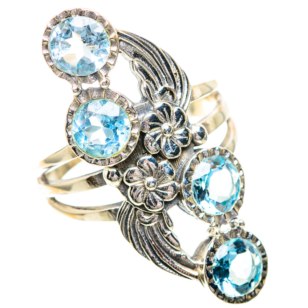 Large Blue Topaz 925 Sterling Silver Ring Size 9.75 (925 Sterling Silver) RING139708