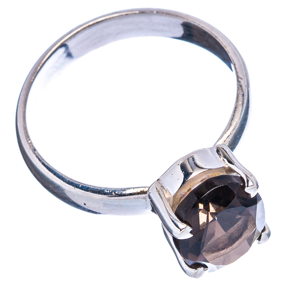 Faceted Smoky Quartz Ring Size 7 (.925 Sterling Silver)
