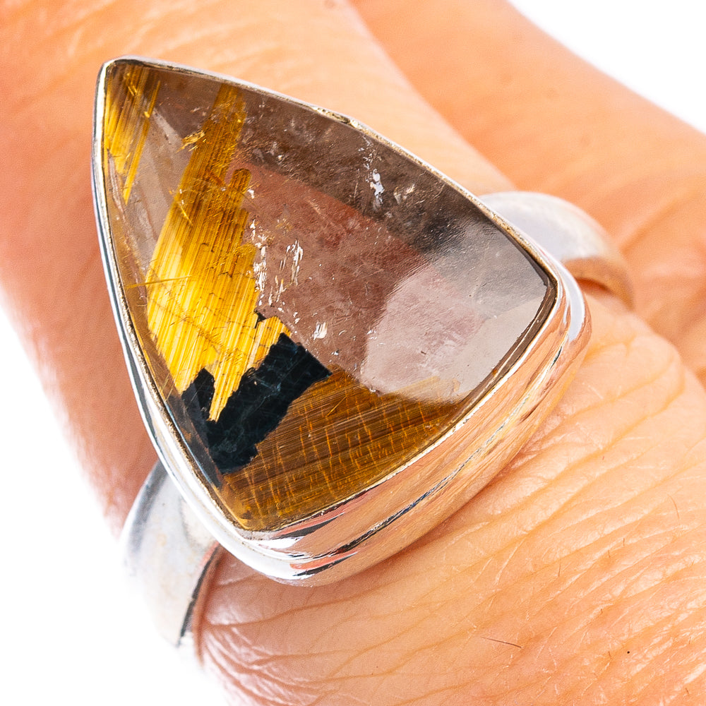 Star Rutilated Quartz Ring Size 7.5 (.925 Sterling Silver)