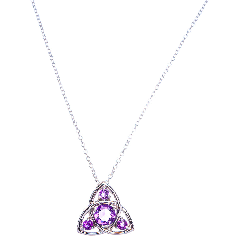 Faceted Amethyst Necklace 18 1/4" (925 Sterling Silver) N90045
