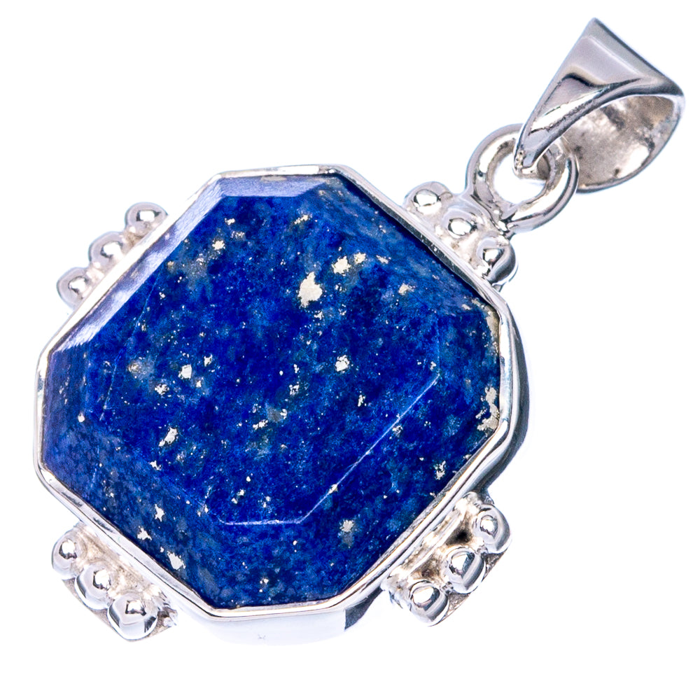 Premium Lapis Lazuli Pendant 1 1/8" (925 Sterling Silver) P41170