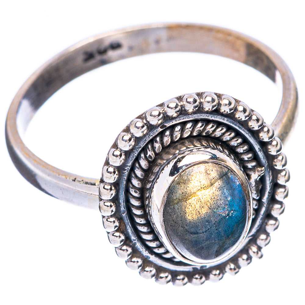 Labradorite Dainty Ring Size 7.75 (925 Sterling Silver) R5981