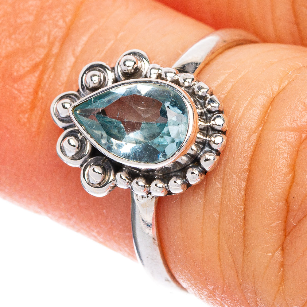 Blue Topaz Dainty Ring Size 5 (925 Sterling Silver) R1152