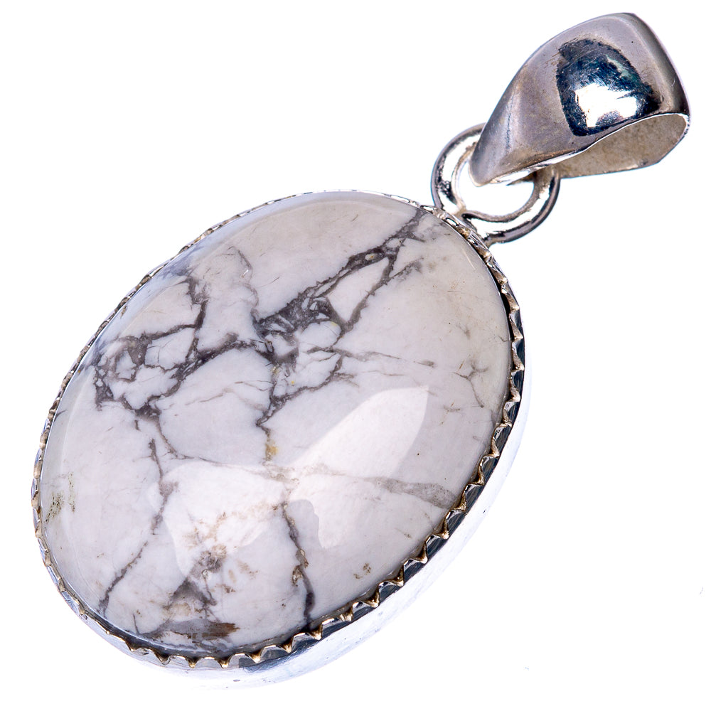 Howlite Pendant 1 3/8" (925 Sterling Silver) P40789
