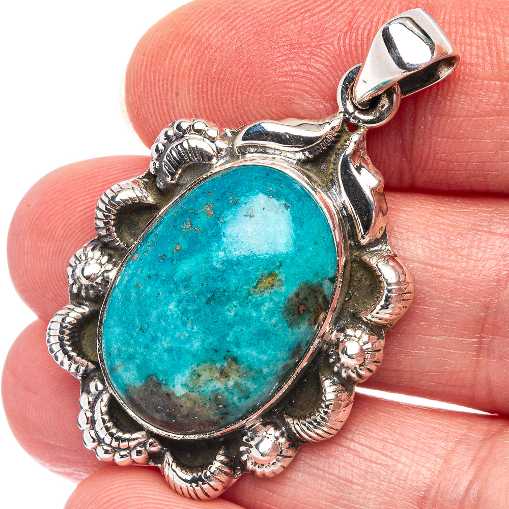 Exclusive Persian Turquoise Pendant 1 5/8" (.925 Sterling Silver)