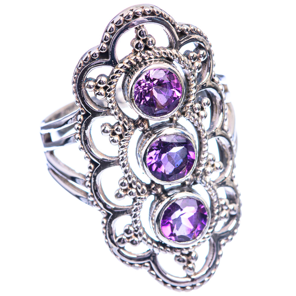 Faceted Amethyst Ring Size 8 (925 Sterling Silver) R142261