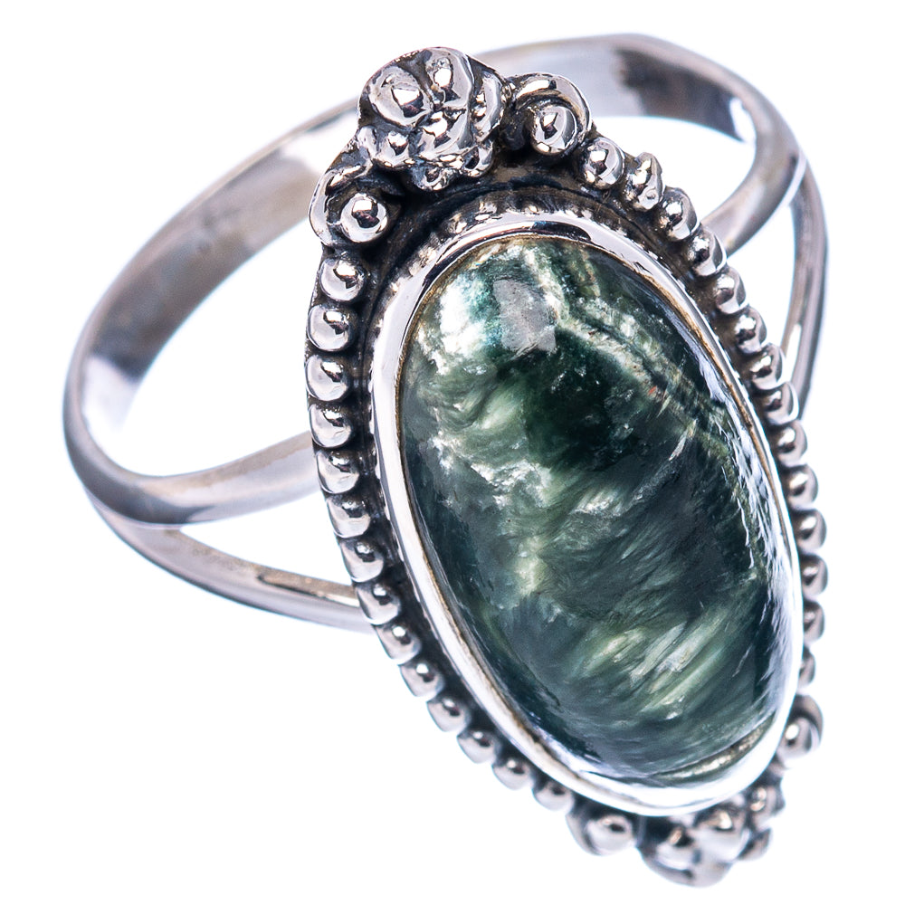 Seraphinite Ring Size 8.5 (.925 Sterling Silver)