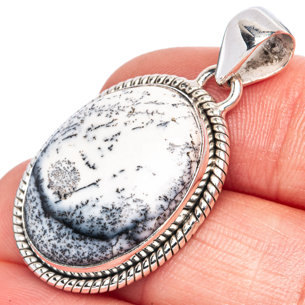 Dendritic Opal Pendant 1 1/2" (925 Sterling Silver) P41475