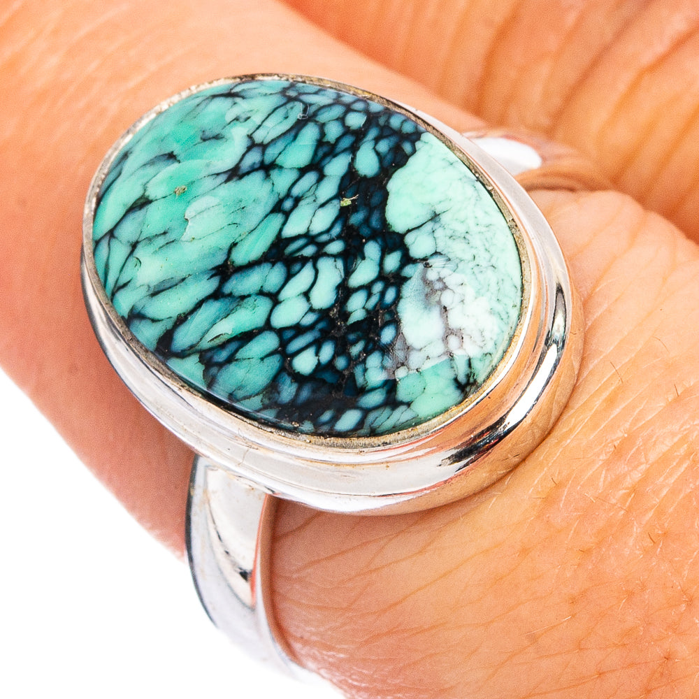 Black Bridge Variscite Ring Size 7.75 (.925 Sterling Silver)