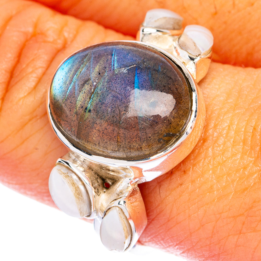 Labradorite, Rainbow Moonstone Ring Size 9.25 (925 Sterling Silver) R144471