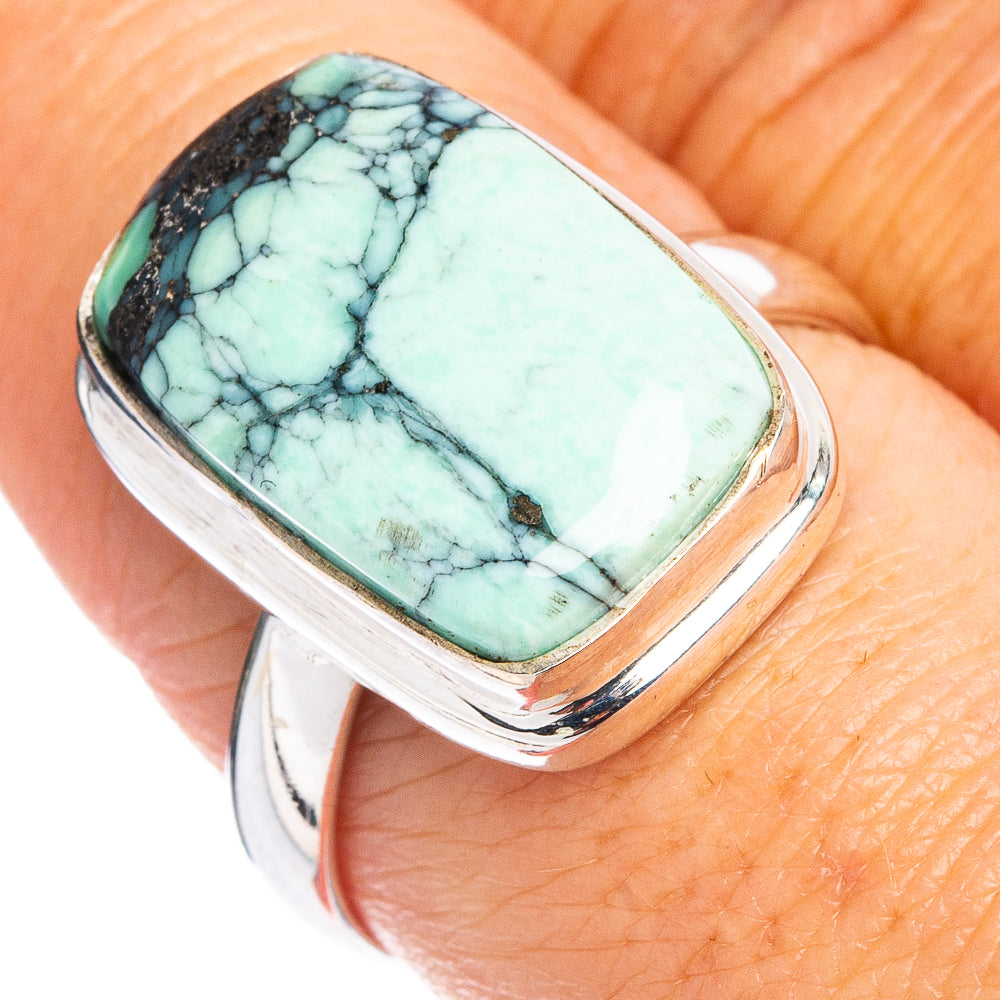 Black Bridge Variscite Ring Size 8.75 (.925 Sterling Silver)