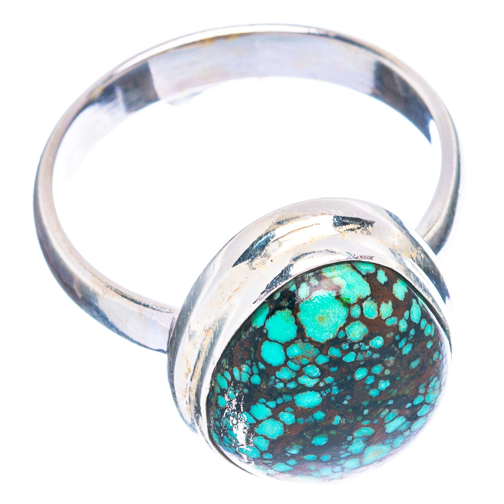 Rare Arizona Spider Web Turquoise Ring Size 7.25 (925 Sterling Silver) R4815
