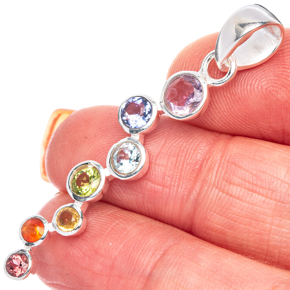 Rainbow Chakra Pendant 1 7/8" (925 Sterling Silver) P41867
