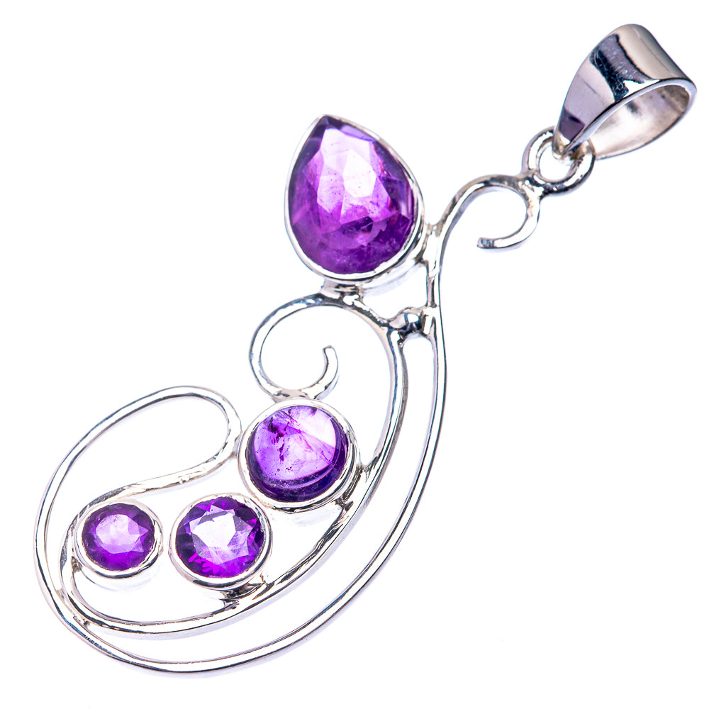 Premium Signature Amethyst Pendant 1 7/8" (925 Sterling Silver) P38757