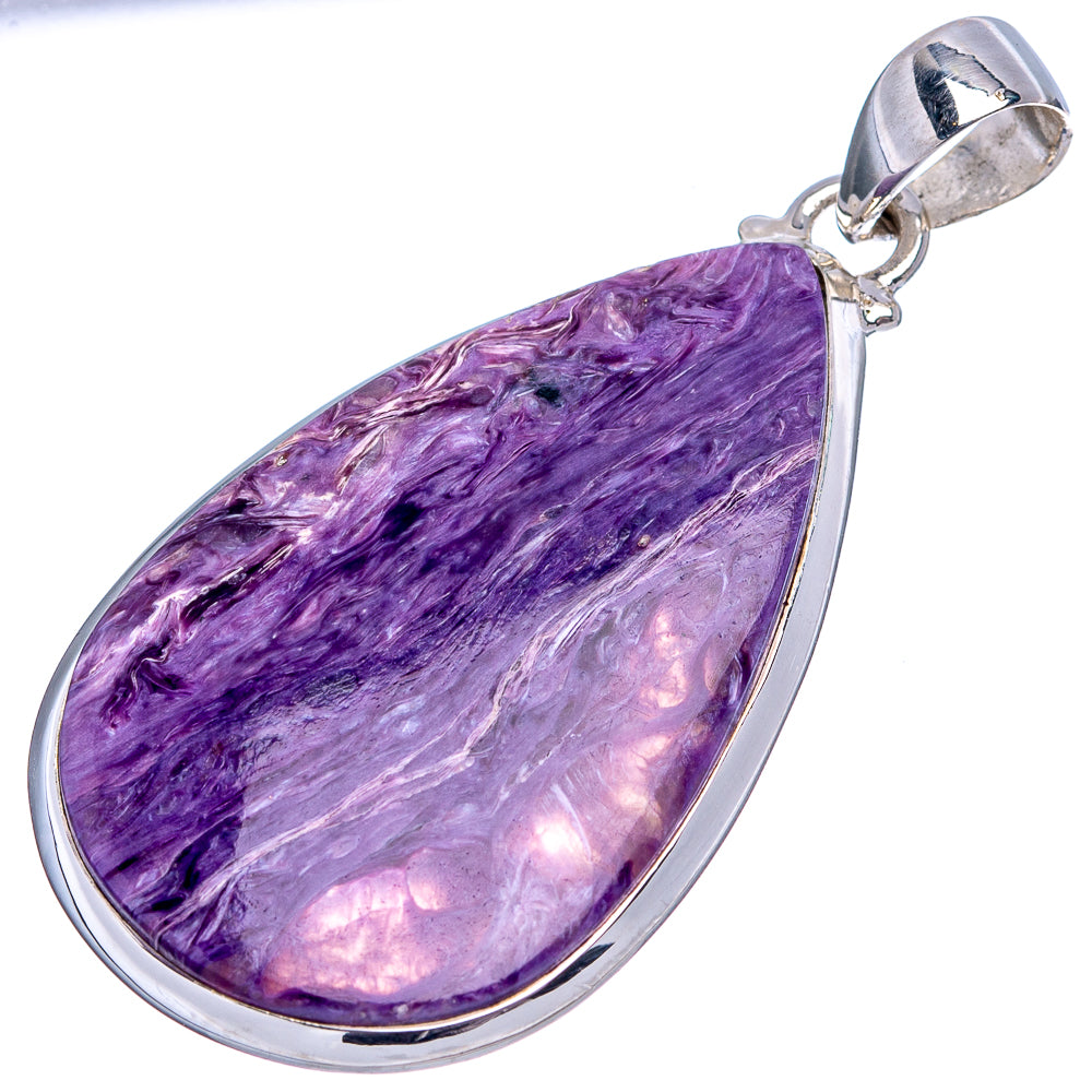 Charoite Pendant 1 7/8" (.925 Sterling Silver)