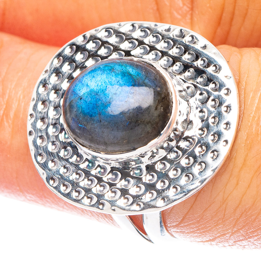 Labradorite Ring Size 7 (925 Sterling Silver) R7021