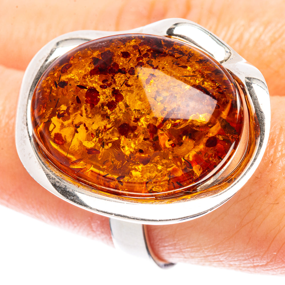 Baltic Amber Ring Size 8 (925 Sterling Silver) R1871