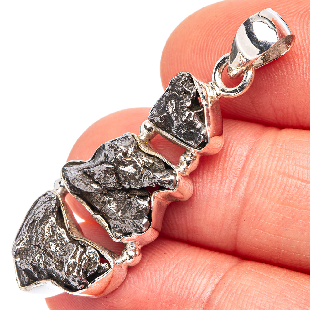 Rare Campo del Cielo Meteorite Pendant 1 5/8" (.925 Sterling Silver)