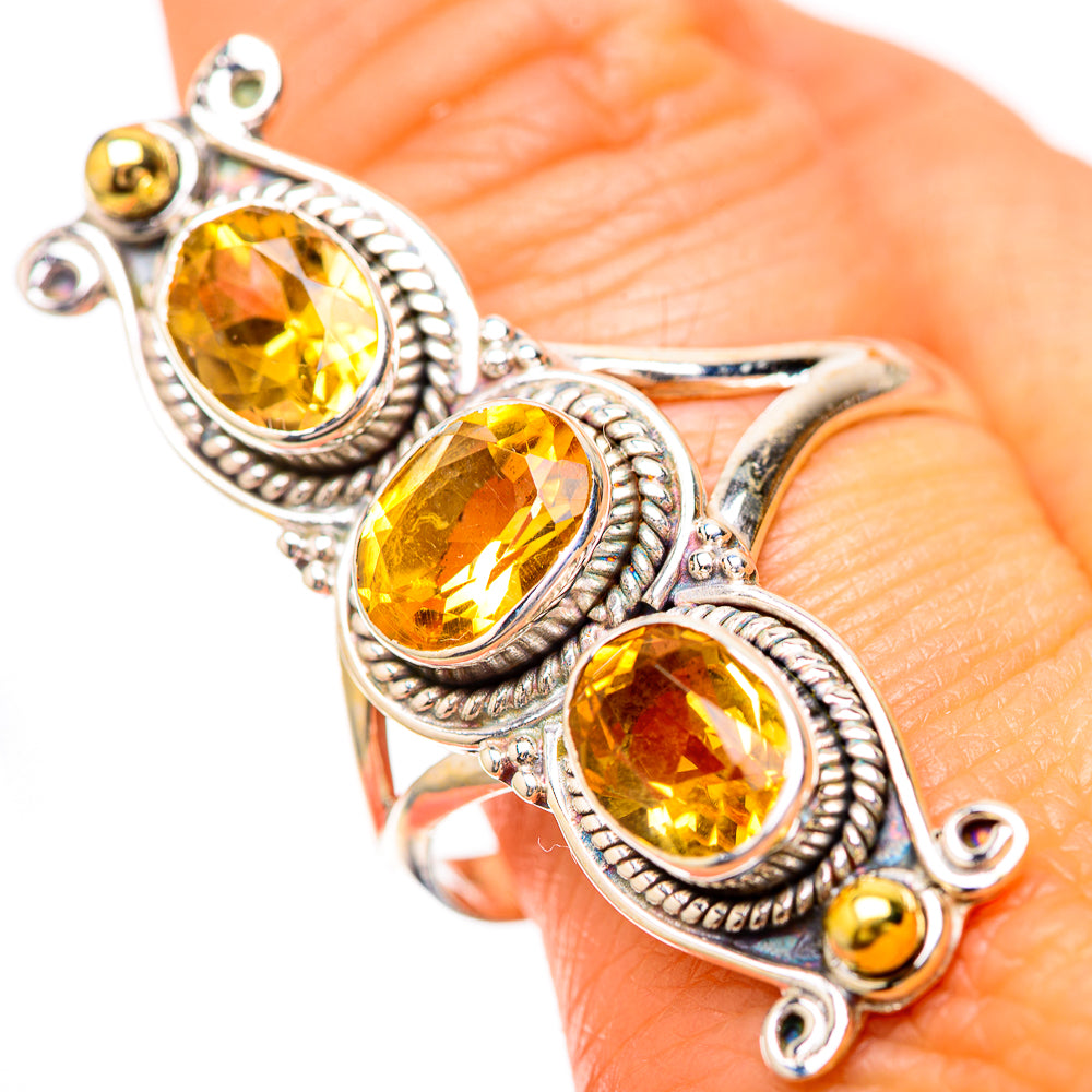 Large Faceted Citrine Ring Size 11 (925 Sterling Silver) RING139798