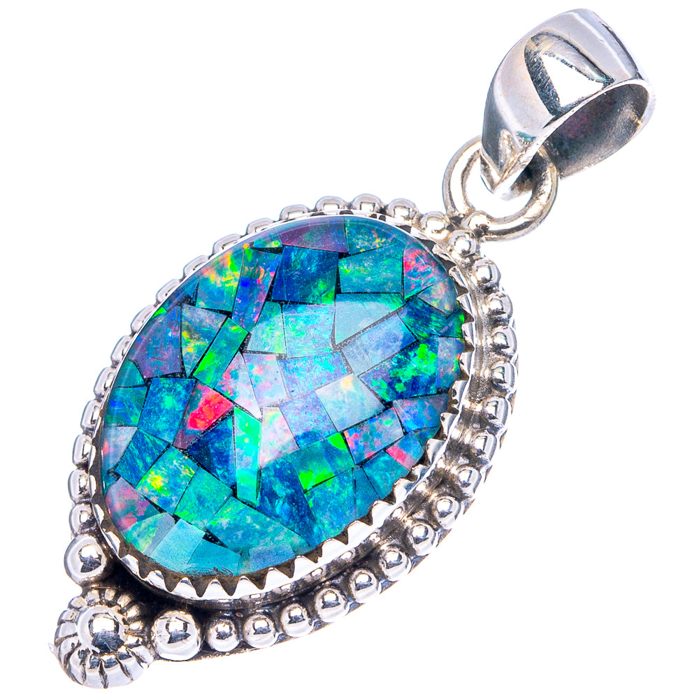 Rare Triplet Opal Pendant 1 3/8" (.925 Sterling Silver)