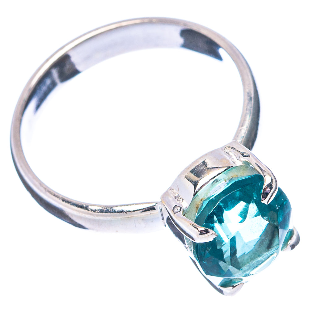 Faceted Green Fluorite Ring Size 5.75 (.925 Sterling Silver)
