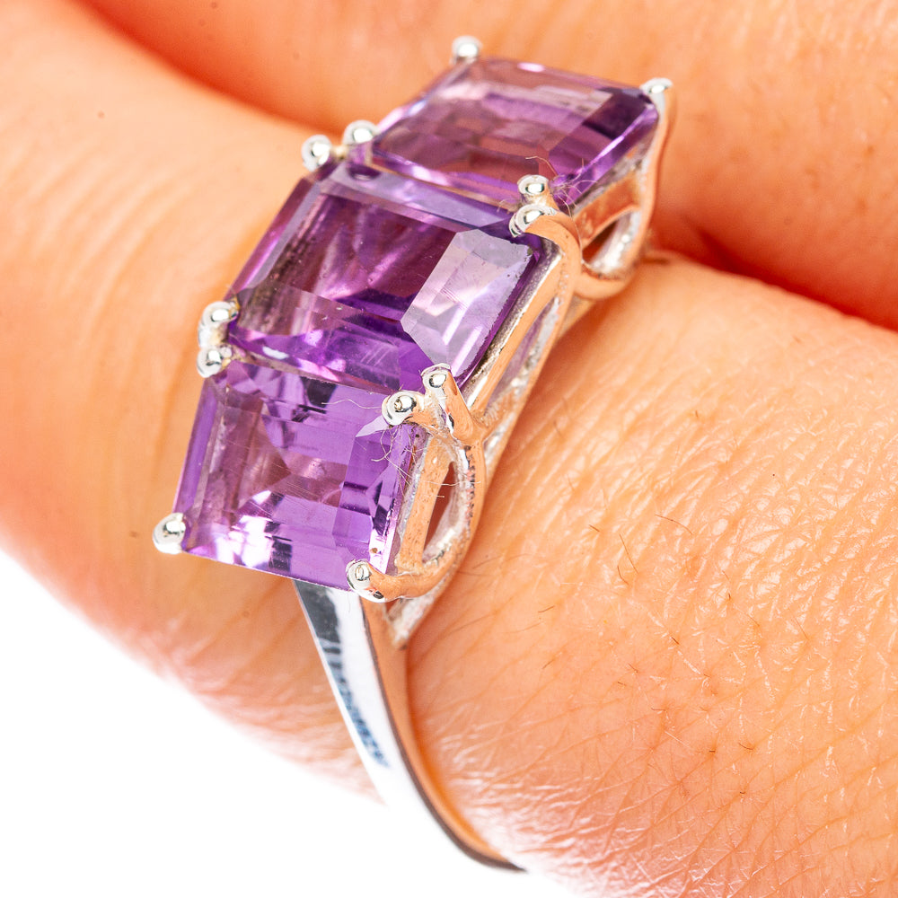 Value Faceted Amethyst Ring Size 8.75 (925 Sterling Silver) R3123