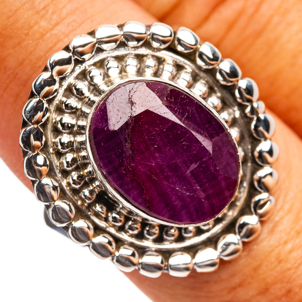 20+ ct Premium Ruby Ring Size 7 Adjustable (.925 Sterling Silver)