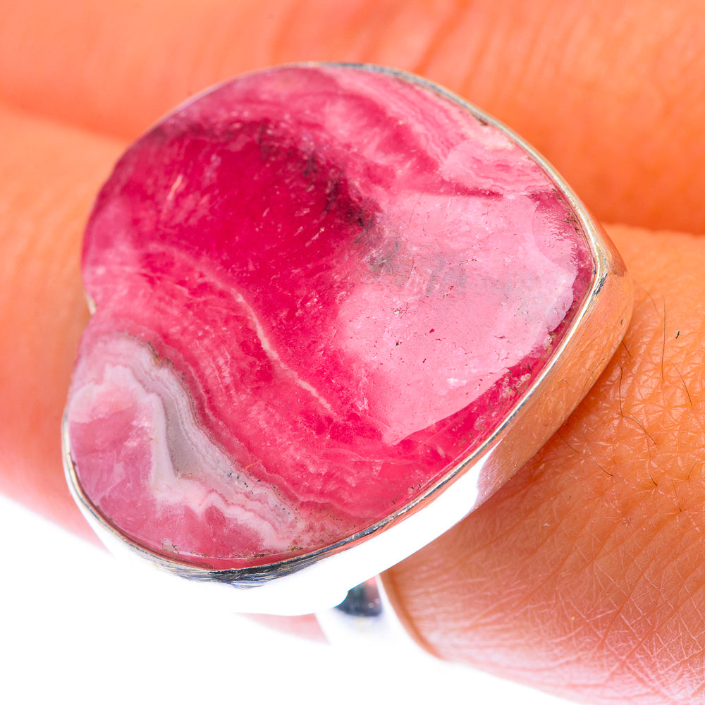 Large Rhodochrosite Ring Size 8.5 (925 Sterling Silver) RING140009