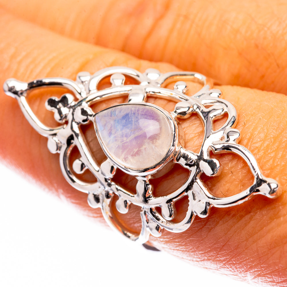 Premium Rainbow Moonstone Ring Size 8 (925 Sterling Silver) R141804