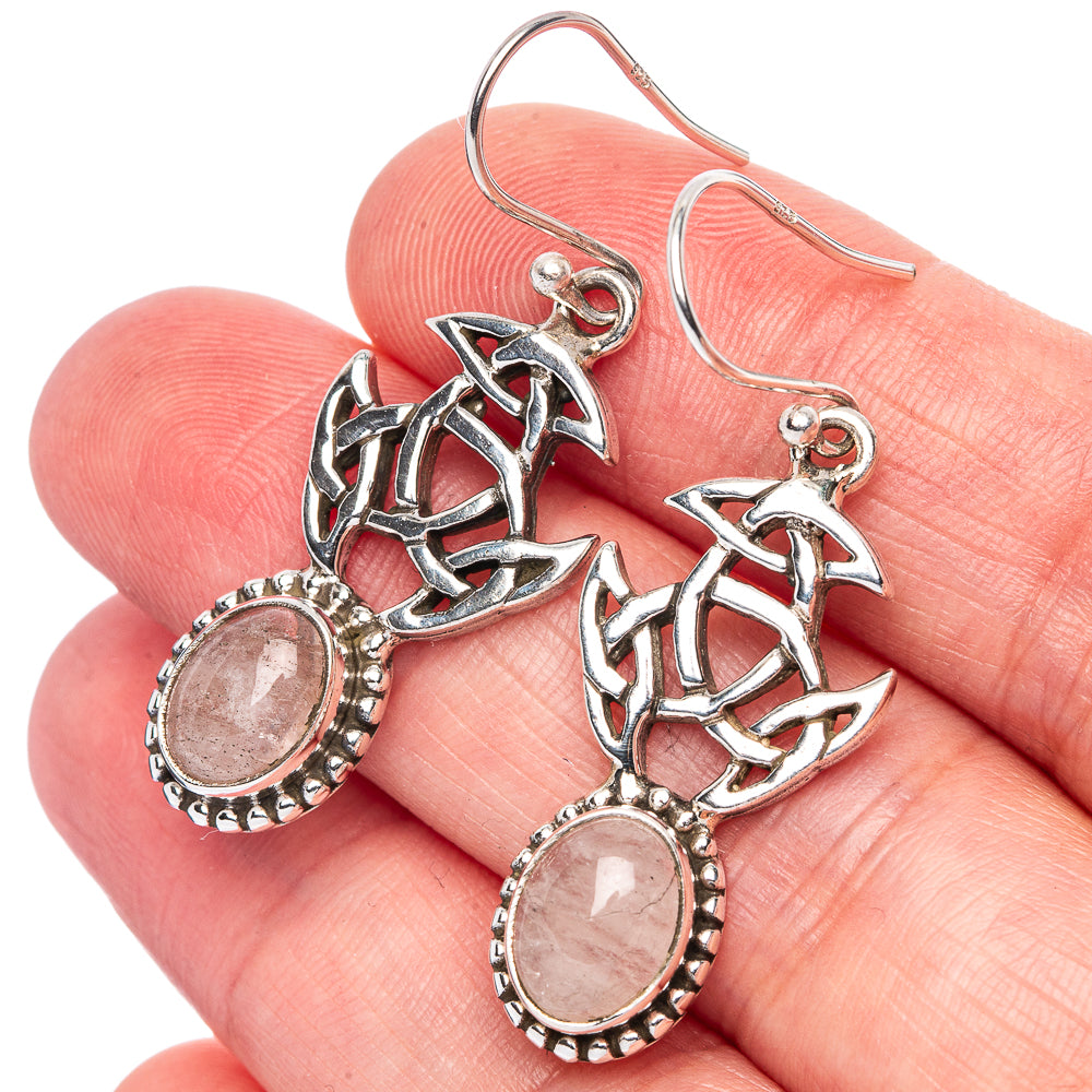Rose Quartz Earrings 1 5/8" (925 Sterling Silver) E433183