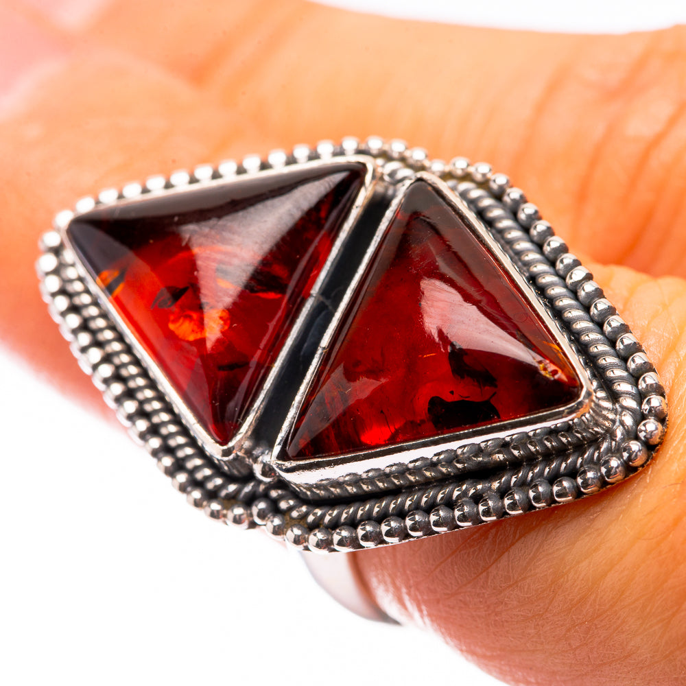 Large Baltic Amber Ring Size 6.5 (925 Sterling Silver) R140649