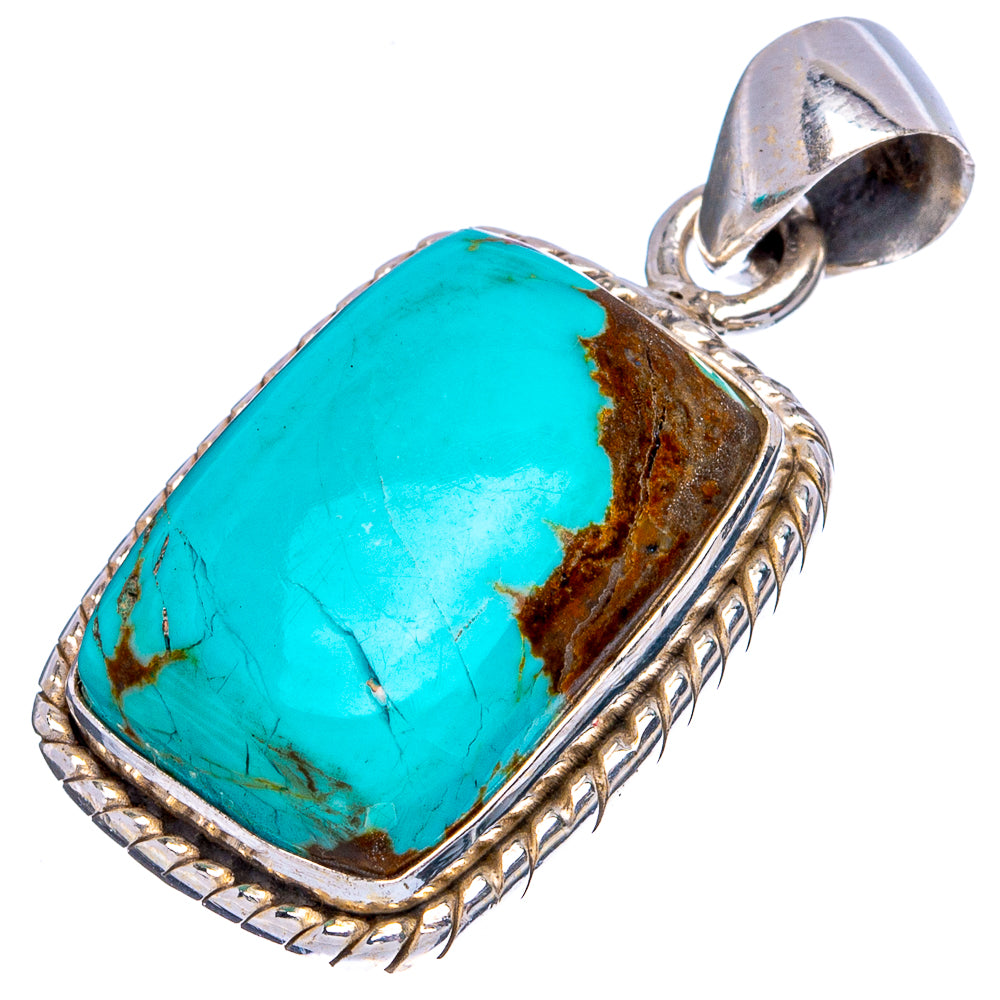 Rare Arizona Turquoise Pendant 1 1/4" (925 Sterling Silver) P43506