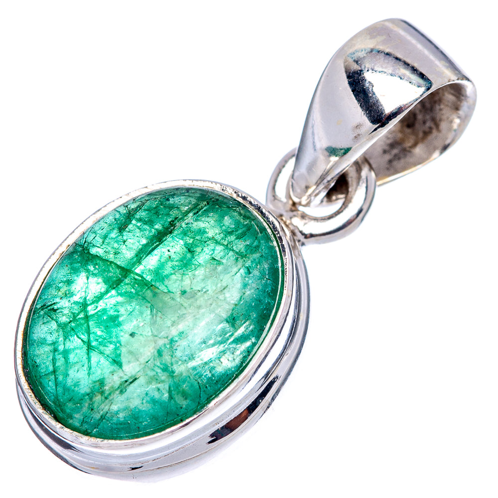 Rare Premium Zambian Emerald Pendant 7/8" (.925 Sterling Silver)