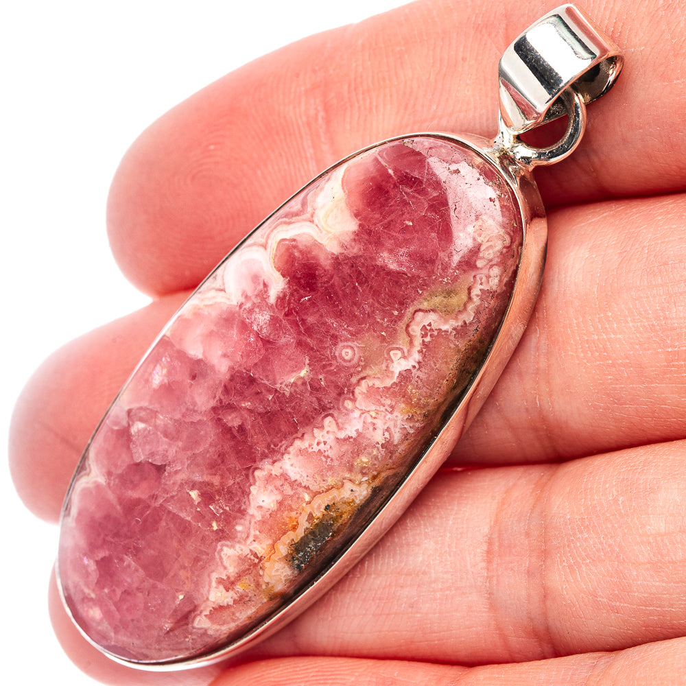 Premium Rhodochrosite Pendant 2 1/4" (.925 Sterling Silver)