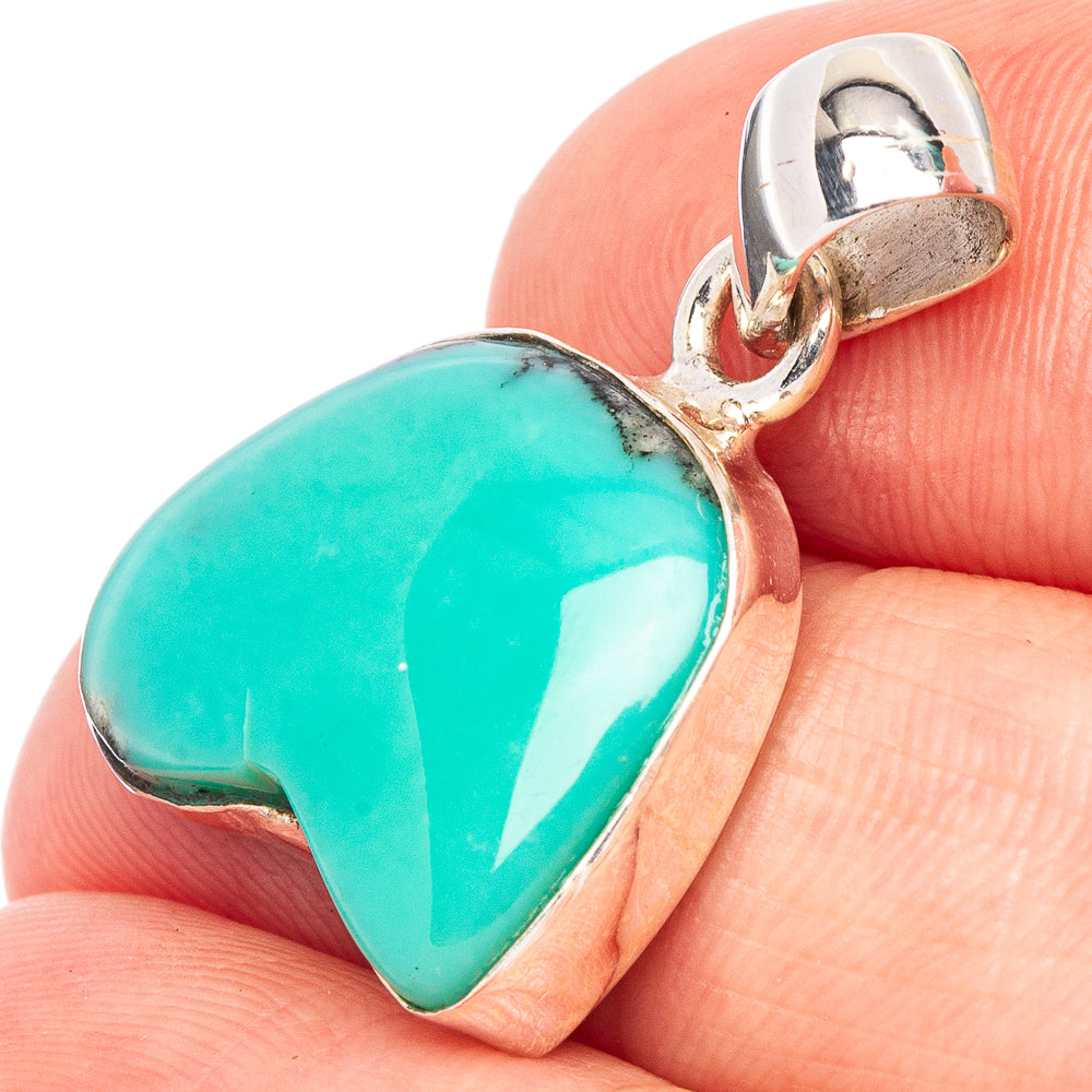 Rare Kingman Turquoise Pendant 1 1/8" (925 Sterling Silver) P44695