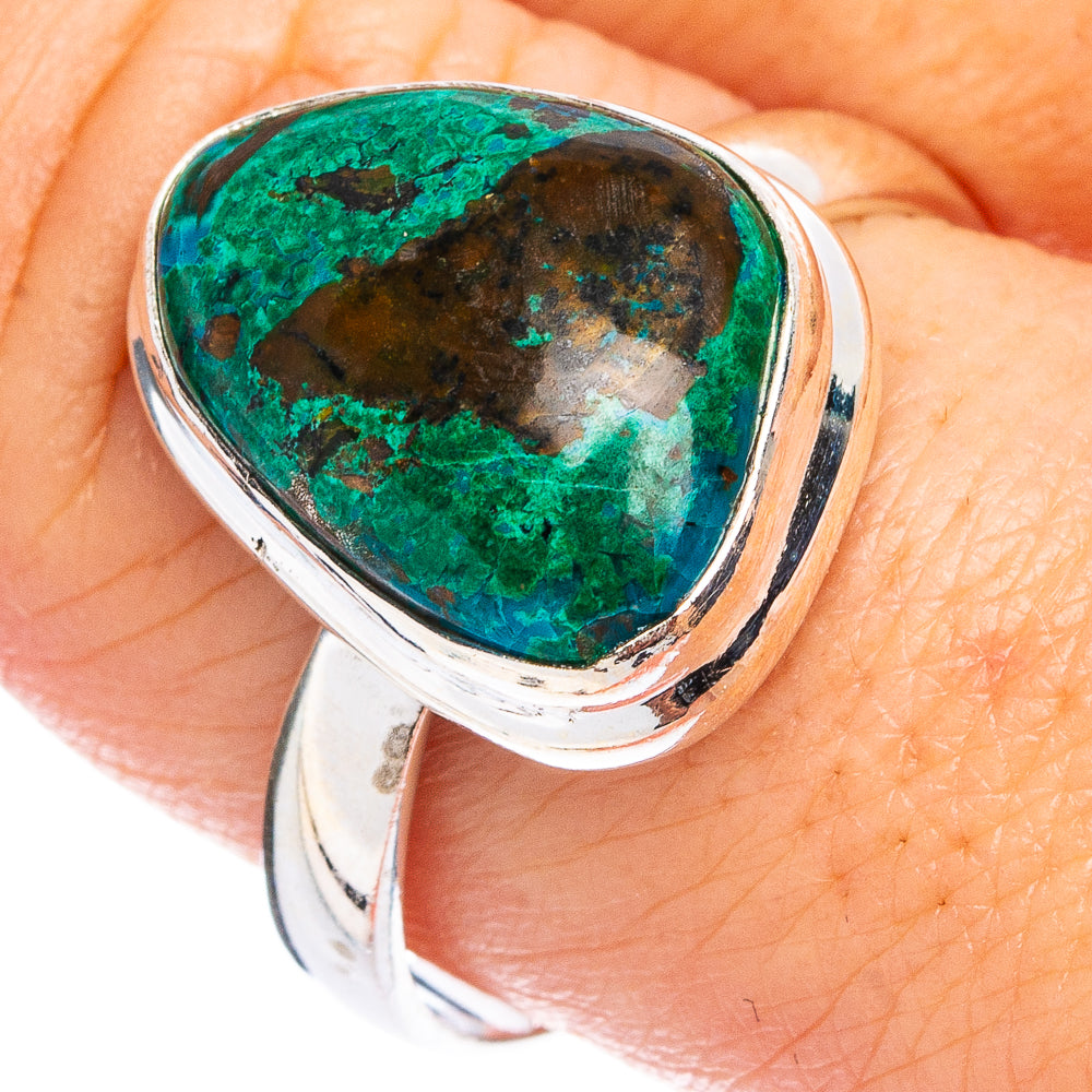 Peruvian Chrysocolla Ring Size 9.75 (.925 Sterling Silver)