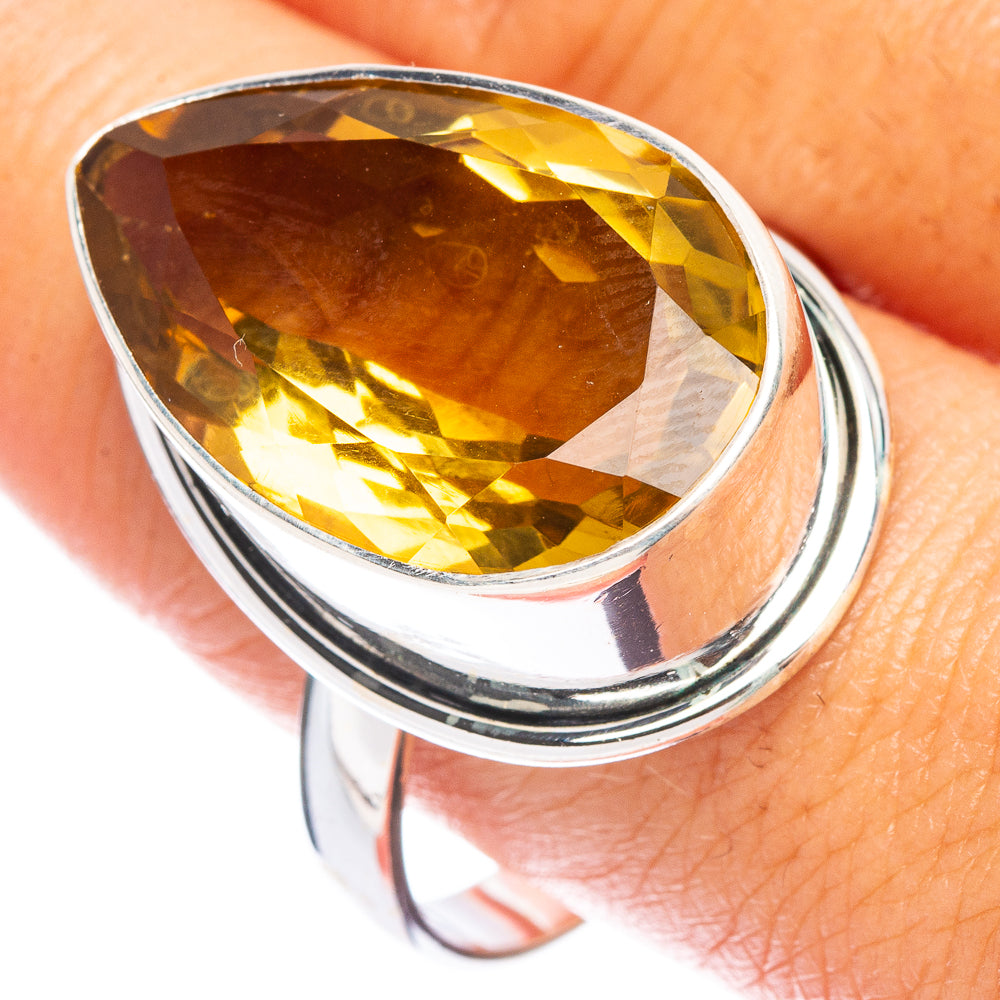 Large Citrine Ring Size 11.75 (925 Sterling Silver) R7403
