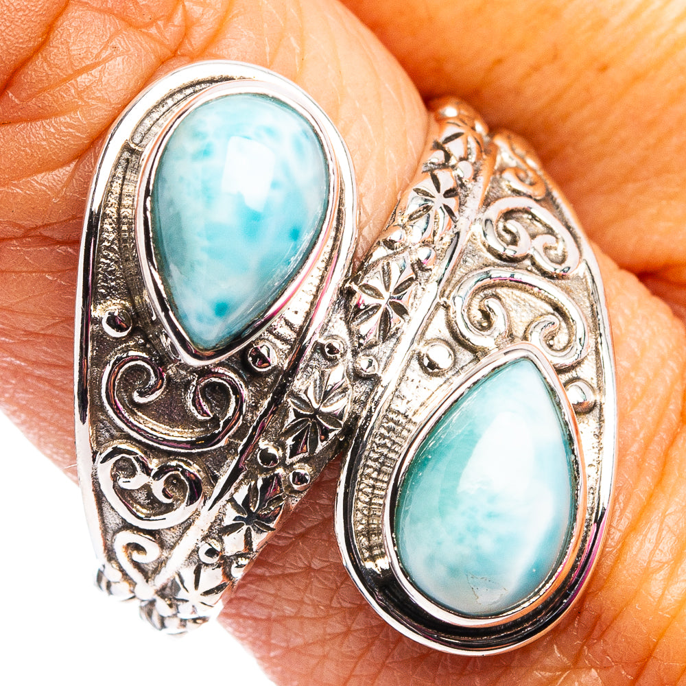 Rare Larimar Ring Size 9.75 (.925 Sterling Silver)