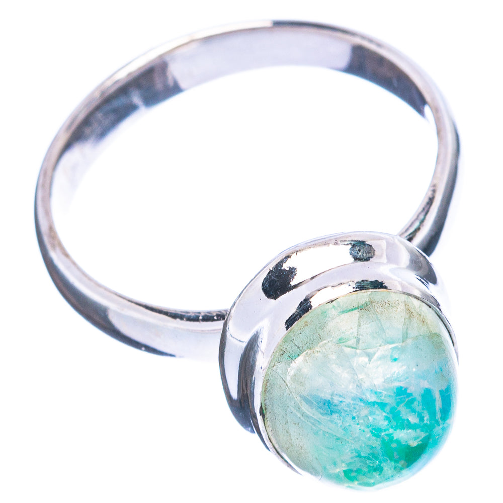 Green Moonstone Ring Size 7 (925 Sterling Silver) R3719