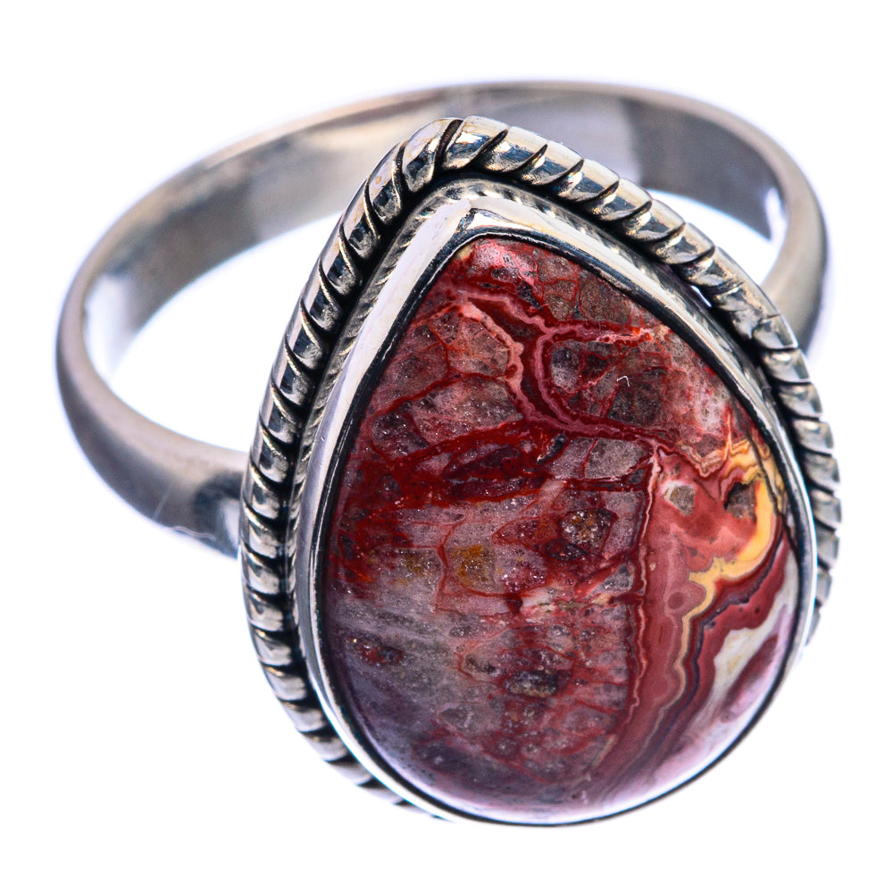 Crazy Lace Agate Ring Size 9 (925 Sterling Silver) R142409