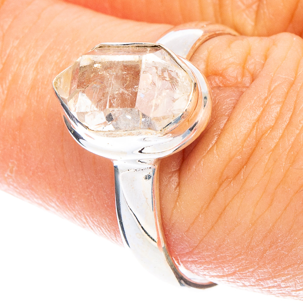 Herkimer Diamond Ring Size 8.5 (925 Sterling Silver) R6653