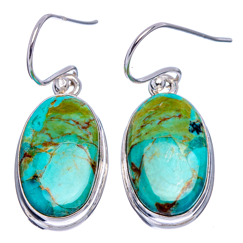 Mohave Turquoise Earrings 1 1/4" (.925 Sterling Silver)