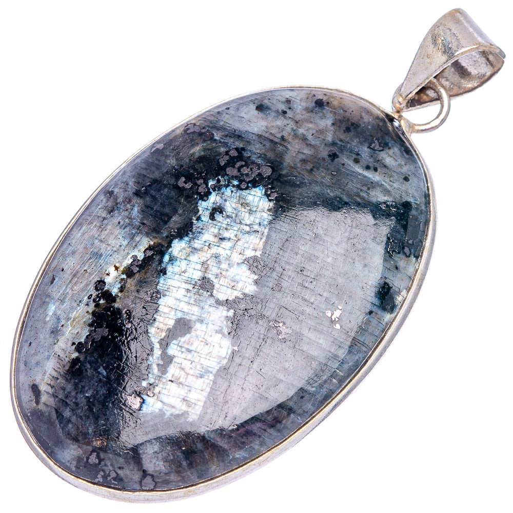 Larvikite Pendant 2 1/8" (Silver Plated)